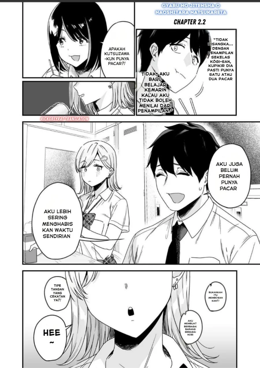 Manga Gyaru no Jitensha o Naoshitara Natsukareta Chapter 2.2 gambar 2