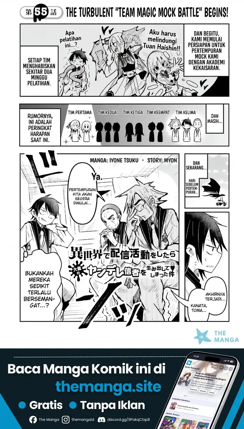 Manga Isekai de Haishin Katsudou wo Shitara Tairyou no Yandere Shinja wo Umidashite Shimatta Ken Chapter 55 gambar 2