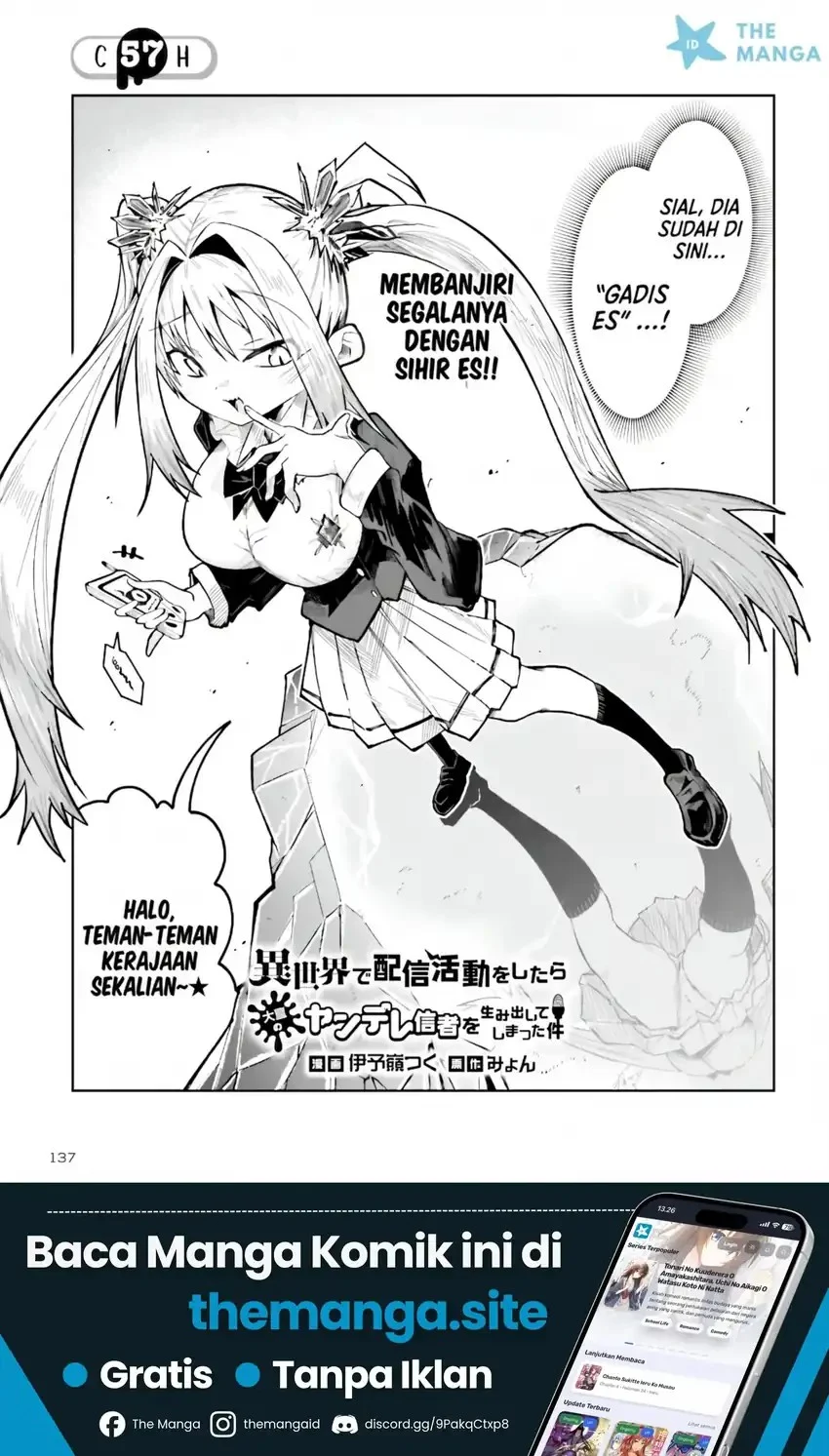 Manga Isekai de Haishin Katsudou wo Shitara Tairyou no Yandere Shinja wo Umidashite Shimatta Ken Chapter 57 gambar 2