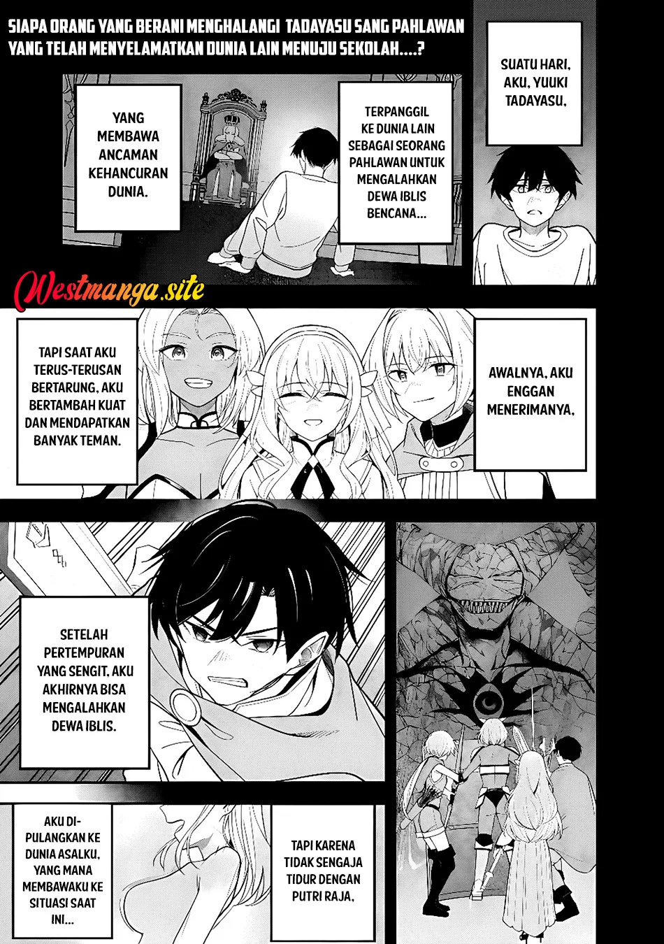 Manga Isekai-gaeri no eiyuu wa seiteki miryoku mo tsuyosugiru node, hatsujou hiroin zen'in o yokubou no mama daite iku Chapter 1 gambar 2