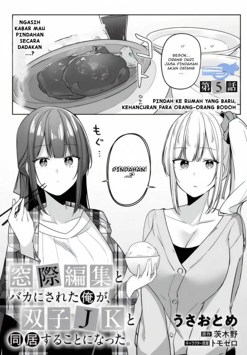 Manga Madogiwa henshuu to baka ni sareta ore ga, futago JK to doukyo suru koto ni natta Chapter 5.1 gambar 2
