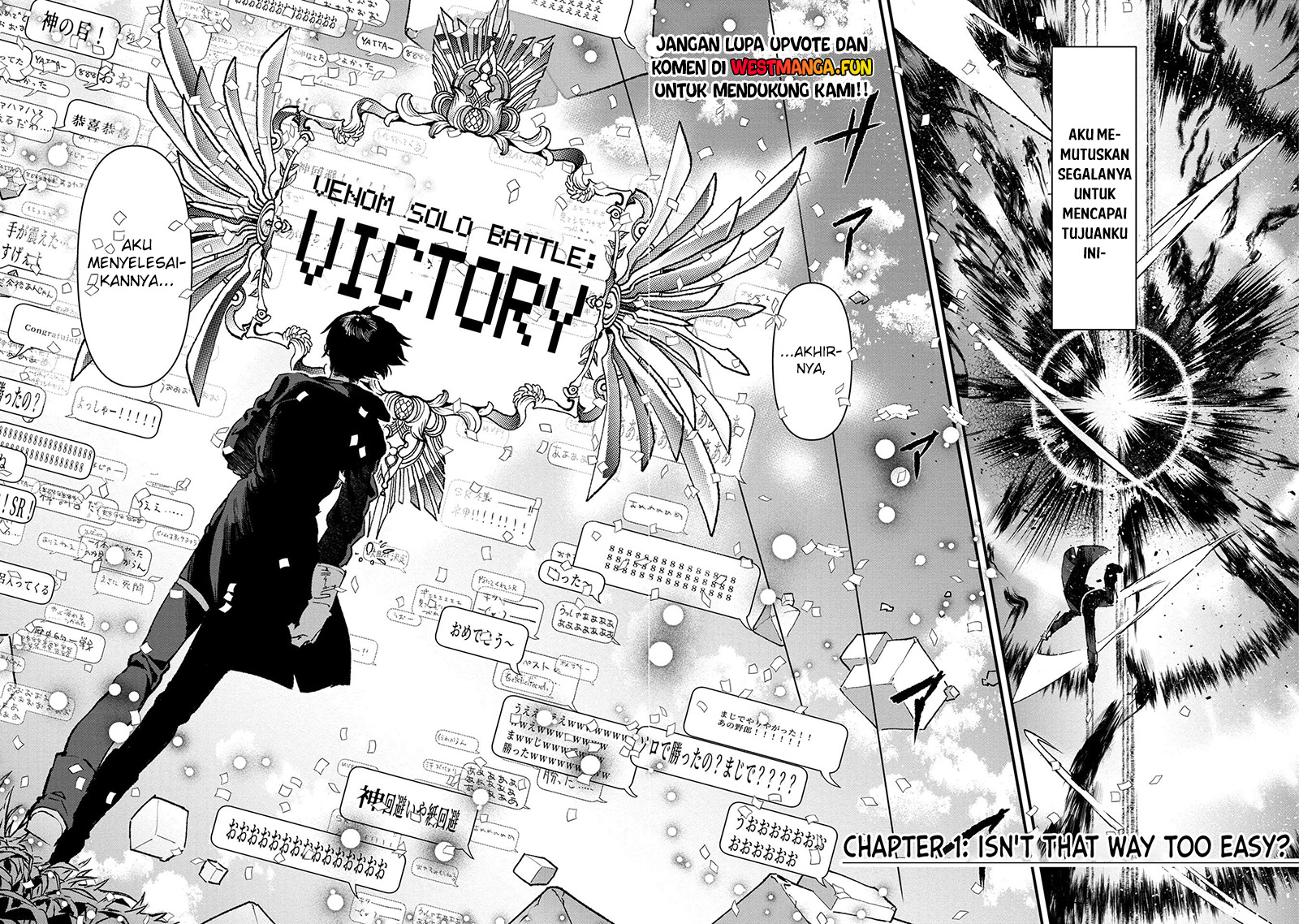 Ore, Yuusha janai desu kara. – VR Sekai no Chouten ni Kunrin Seshi Otoko. Tenseishi, Level 1 no Mushoku kara Restart suru Chapter 1 - Halaman 6