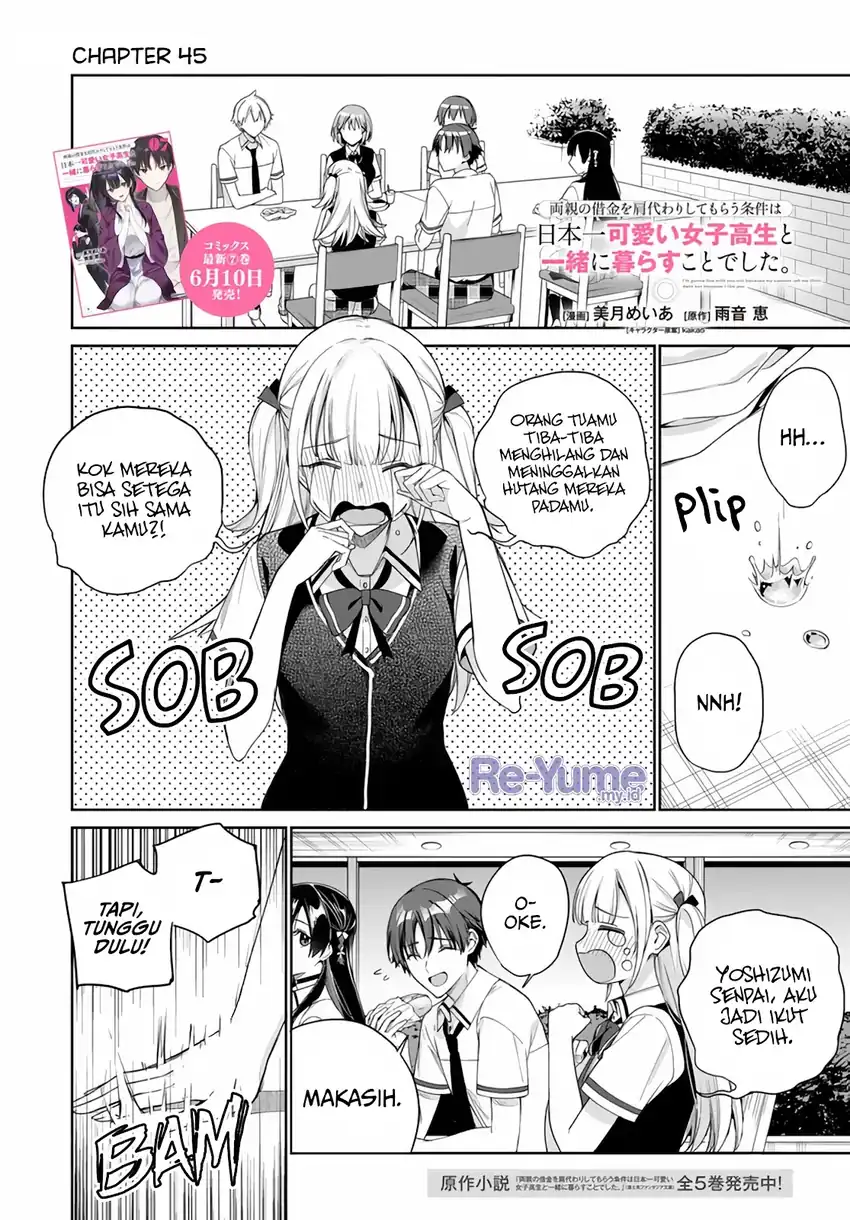 Manga Ryoushin no Shakkin wo Katagawari Shite Morau Jouken wa Nihon’ichi Kawaii Joshikousei to Issho ni Kurasu Koto Deshita Chapter 45 gambar 2