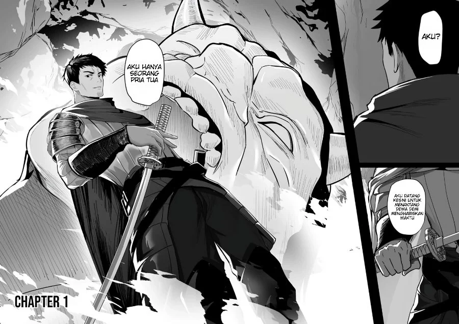 Tsuihousareta Ossan, Himatsubushi ni Kamigami wo Koeru ~Kami no Kago wo Nakama no Shoujotachi ni Yuzutteitara Saikyou Party ga Bakutan Shita Ken~ Chapter 1 Gambar 4