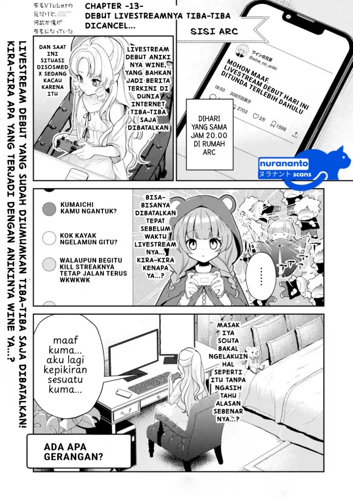 Manga Yuumei VTuber no Ani Dakedo Nazeka Ore ga Yuumei ni Natteita Chapter 13.1 gambar 2