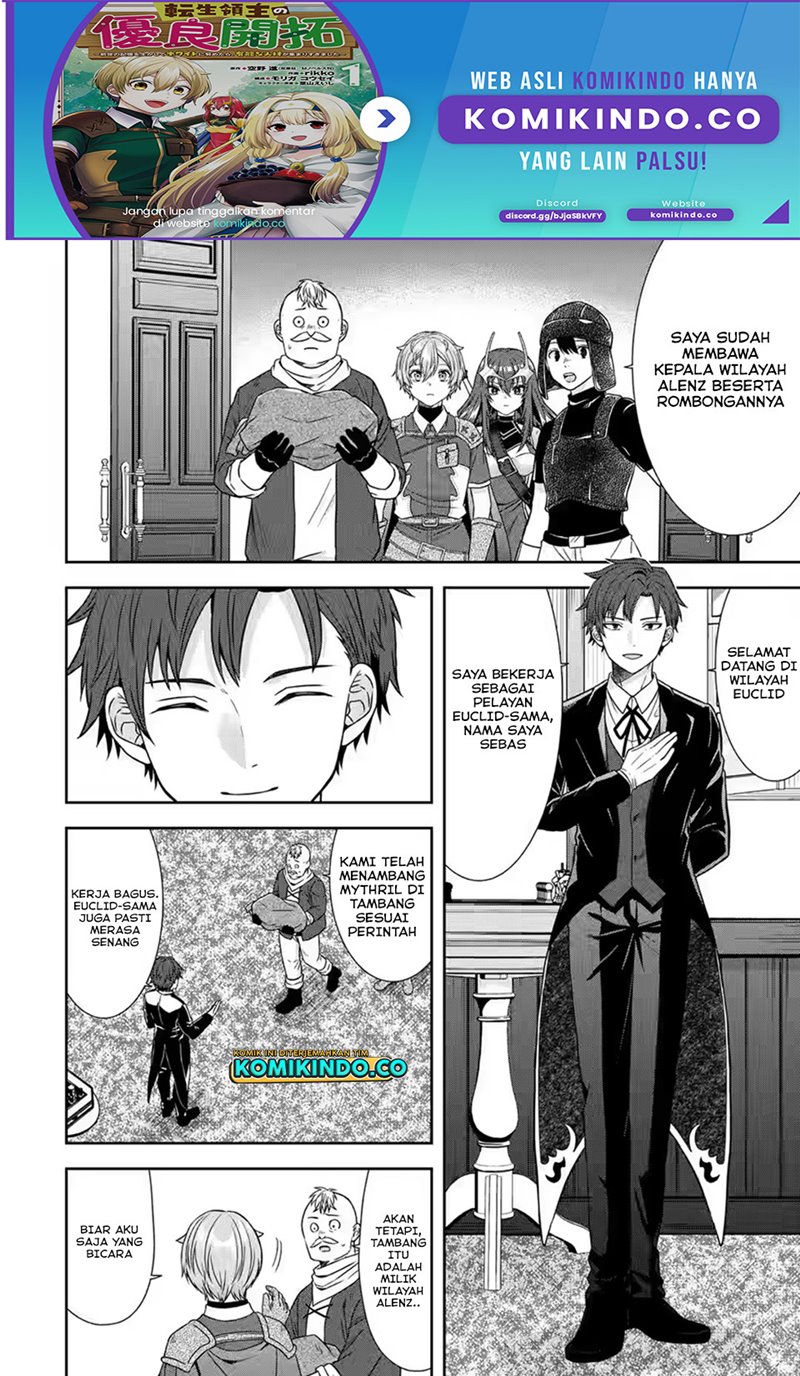 Manga Tensei Ryoushu no Yuuryou Kaitaku: Zensei no Kioku o Ikashite White ni Tsutometara, Yuunou na Jinzai ga Atsumari Sugimashita Chapter 15.2 gambar 2