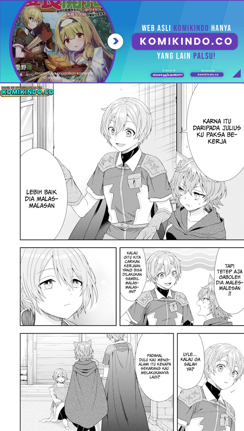 Manga Tensei Ryoushu no Yuuryou Kaitaku: Zensei no Kioku o Ikashite White ni Tsutometara, Yuunou na Jinzai ga Atsumari Sugimashita Chapter 04.2 gambar 2
