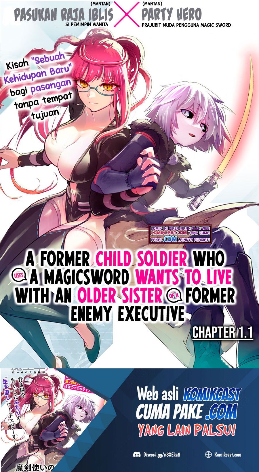 Manga Maken Tsukai no Moto Shounen Hei wa, Moto Teki Kanbu no Onee-san to Issho ni Ikitai Chapter 01.1 gambar 2