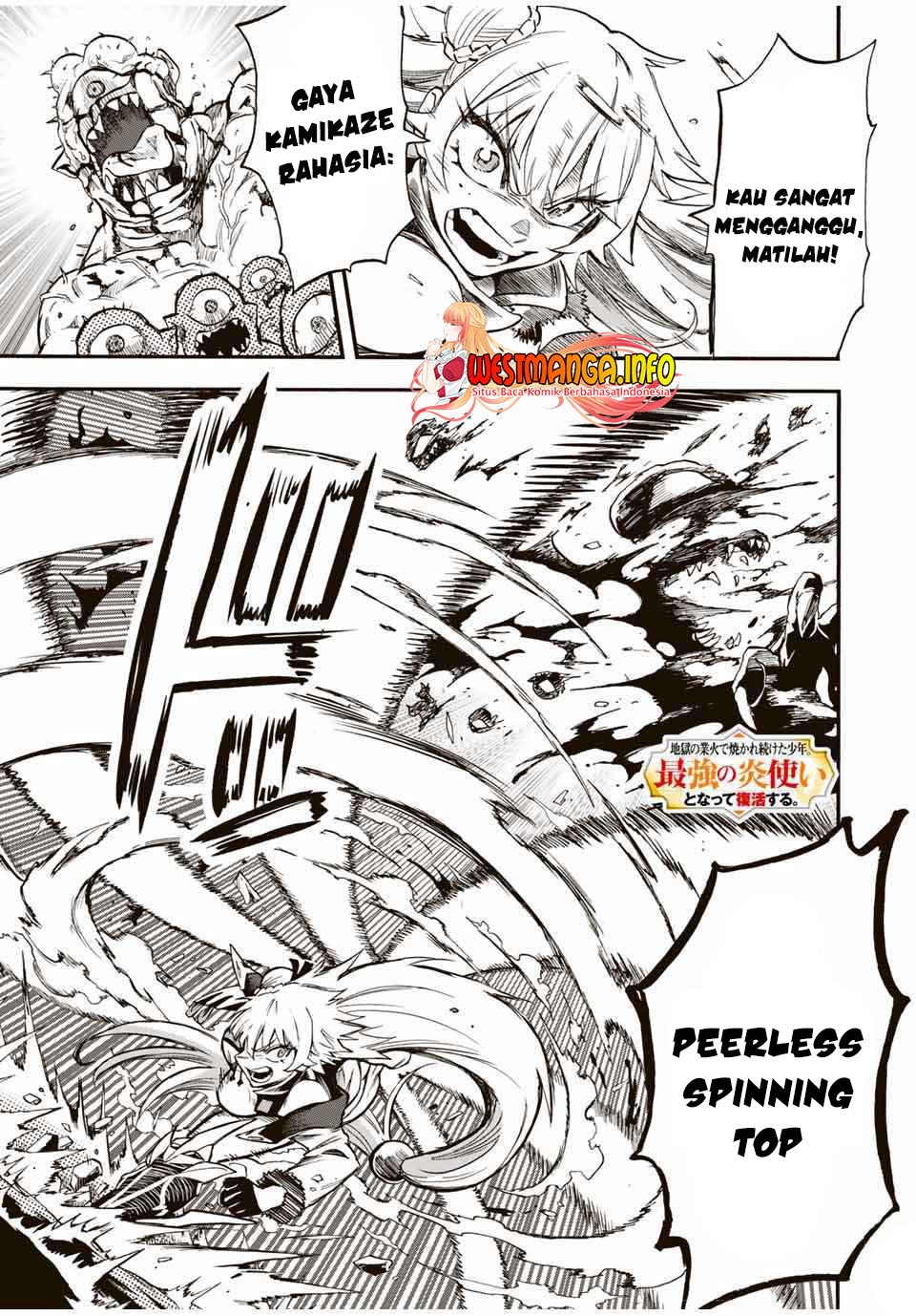 Manga Jigoku no Gouka de Yaka re Tsuzuketa Shounen. Saikyou no Honou Tsukai to Natte Fukkatsu Suru. Chapter 58 gambar 2