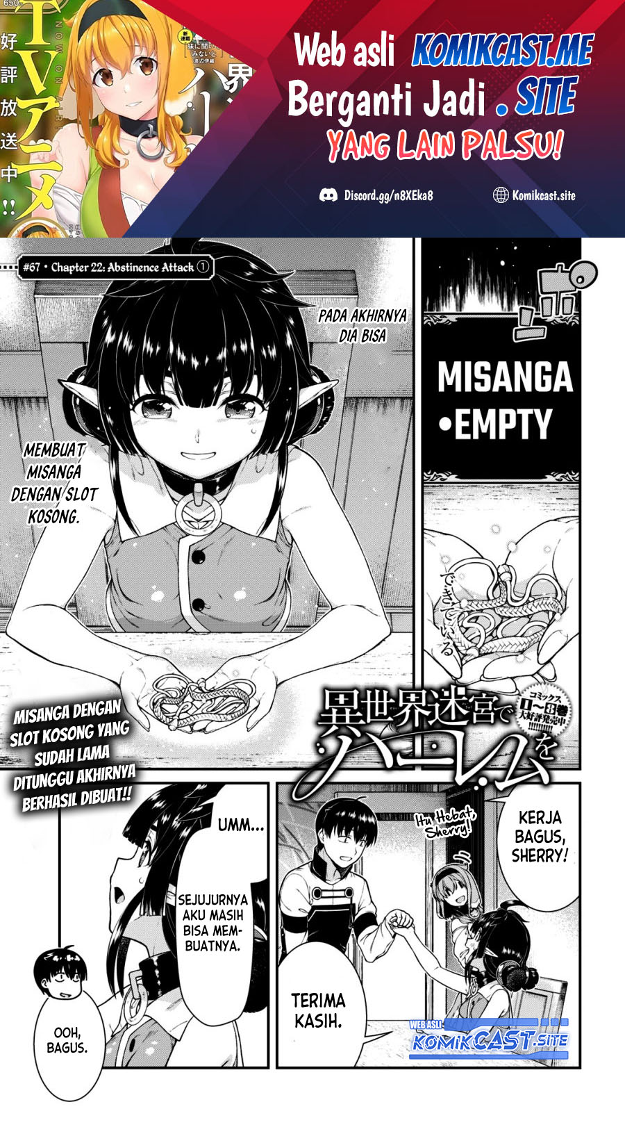Manga Isekai Meikyuu de Harem wo Chapter 67 gambar 2