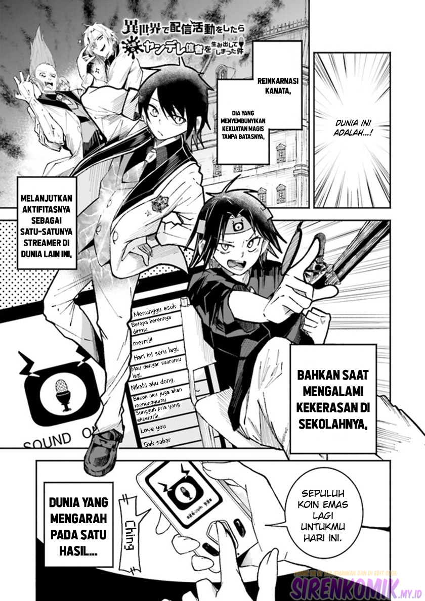 Manga Isekai de Haishin Katsudou wo Shitara Tairyou no Yandere Shinja wo Umidashite Shimatta Ken Chapter 02 gambar 2