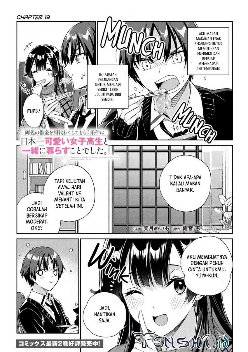 Manga Ryoushin no Shakkin wo Katagawari Shite Morau Jouken wa Nihon’ichi Kawaii Joshikousei to Issho ni Kurasu Koto Deshita Chapter 19 gambar 2