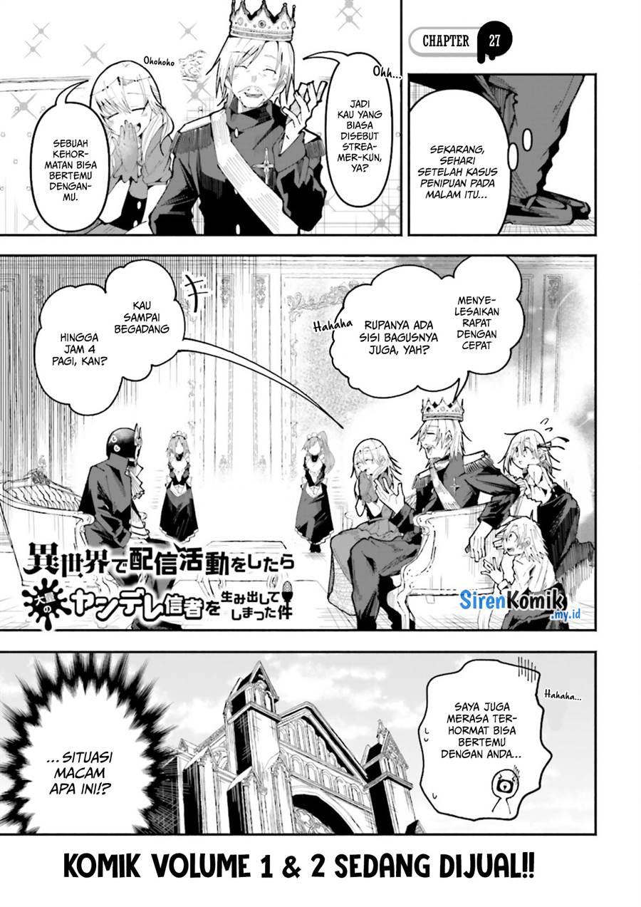 Manga Isekai de Haishin Katsudou wo Shitara Tairyou no Yandere Shinja wo Umidashite Shimatta Ken Chapter 27 gambar 2