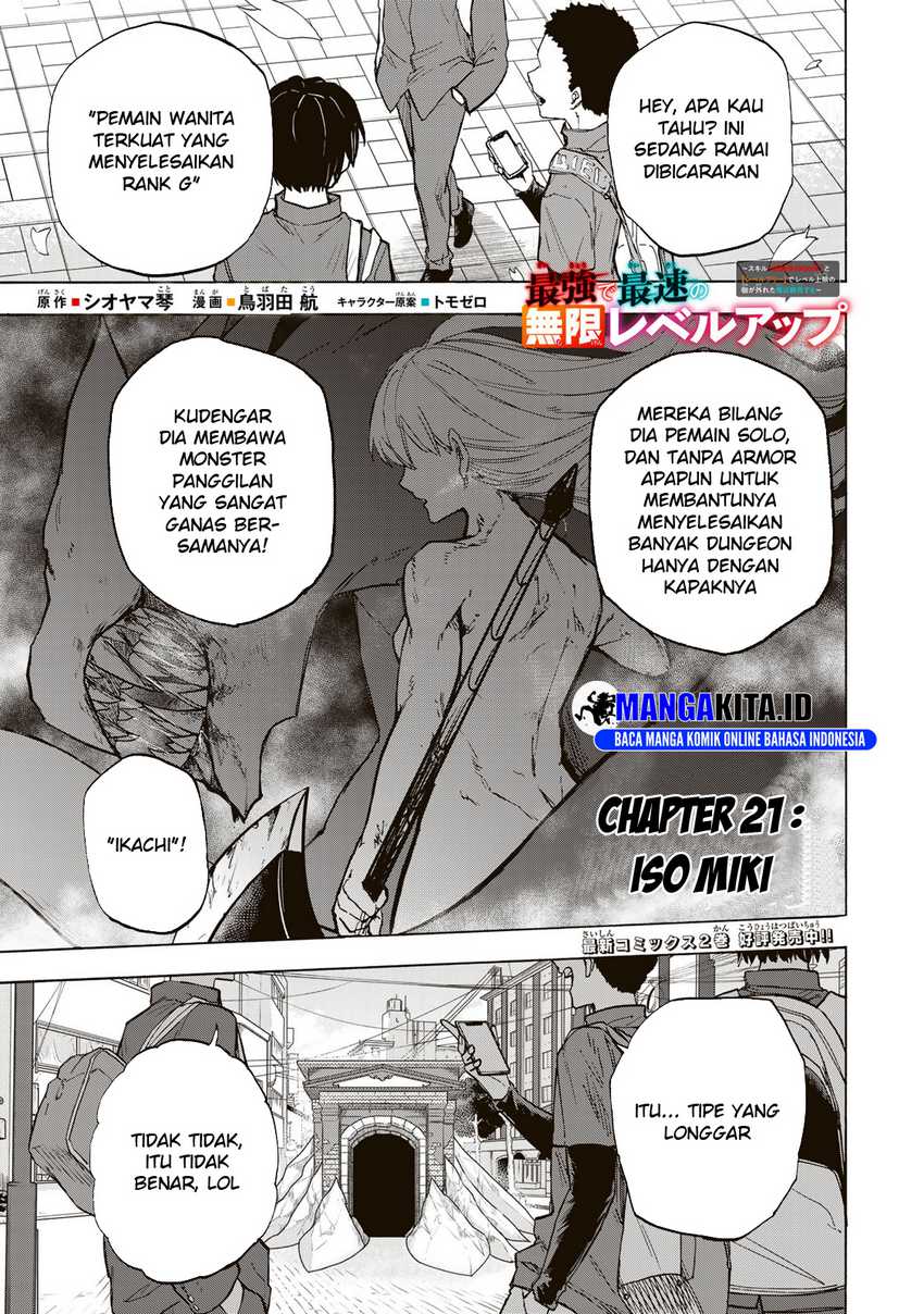 Manga Saikyou de Saisoku no Mugen Level Up Chapter 21 gambar 2