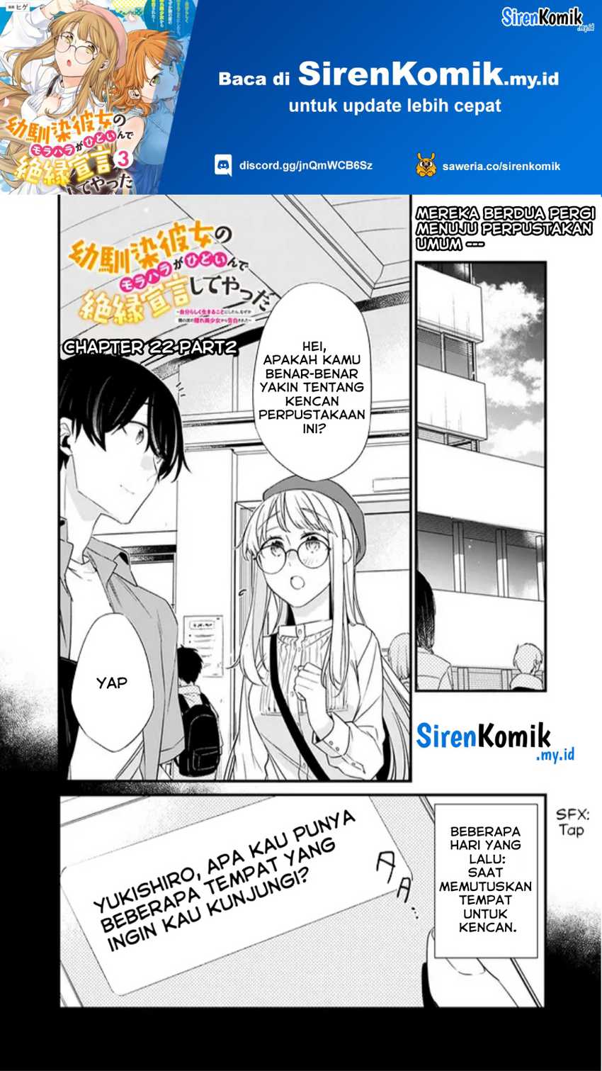Manga Osananajimi Kanojo no Morahara ga Hidoin de Zetsuen Sengen shite Yatta Chapter 22.2 gambar 2