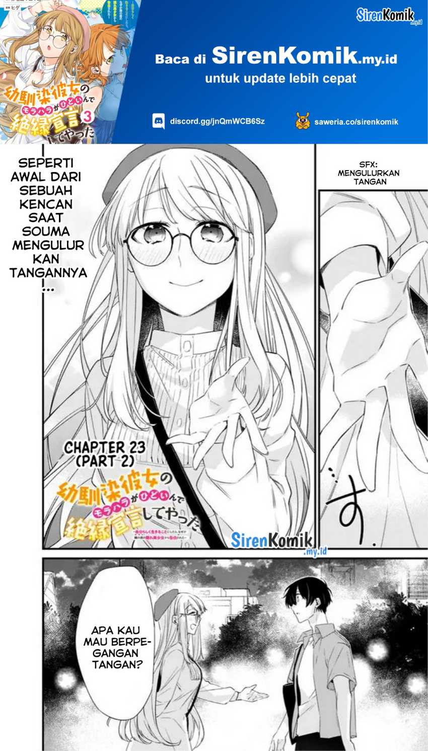 Manga Osananajimi Kanojo no Morahara ga Hidoin de Zetsuen Sengen shite Yatta Chapter 23.2 gambar 2