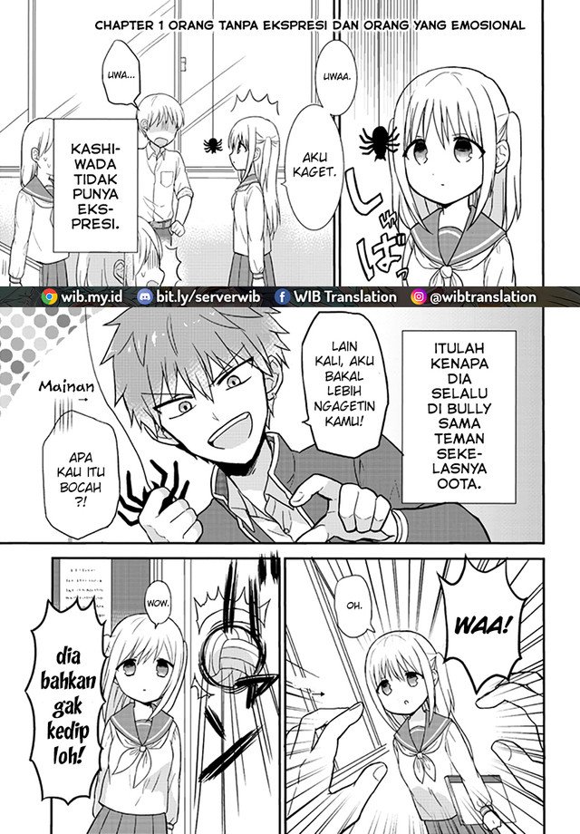 Manga Kao ni denai Kashiwada-san to Kao ni deru Ota-kun Chapter 01 gambar 2