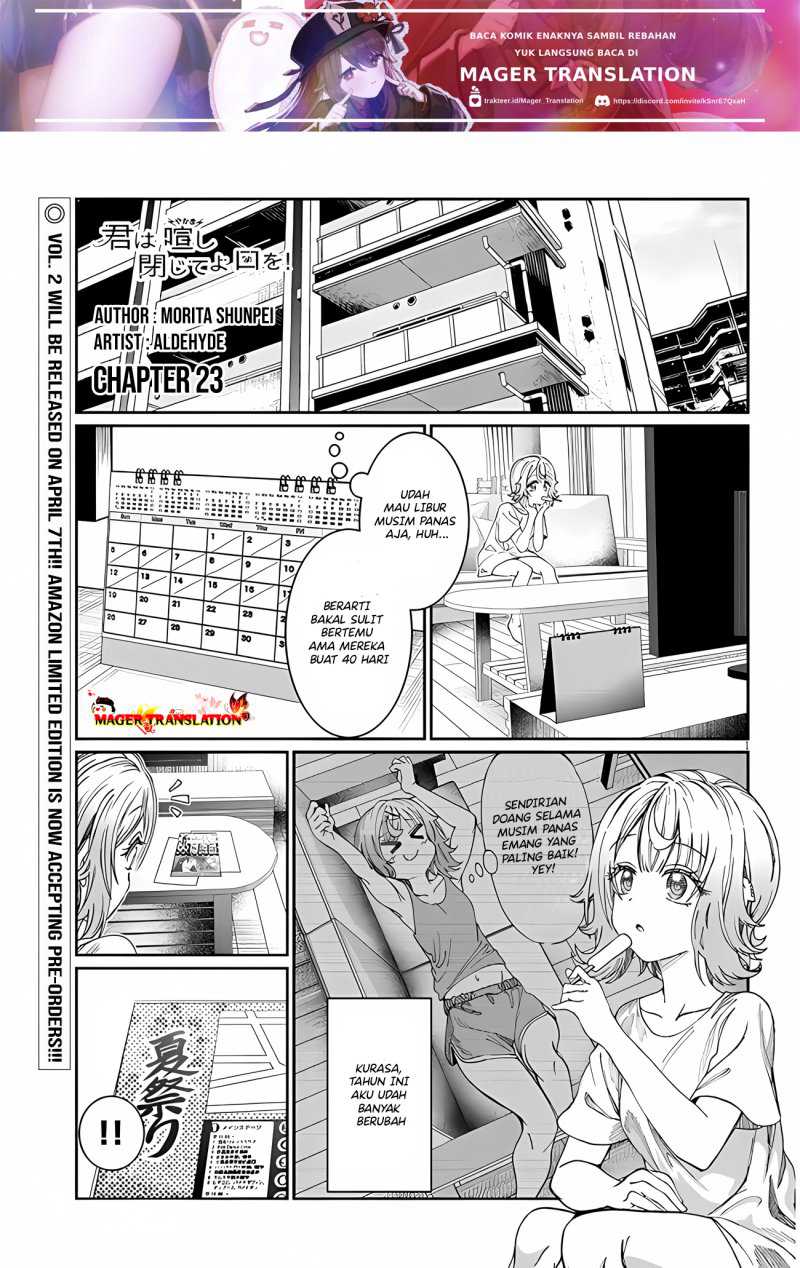 Manga Kimi wa Yakamashi Tojite yo Kuchi wo! Chapter 23 gambar 2