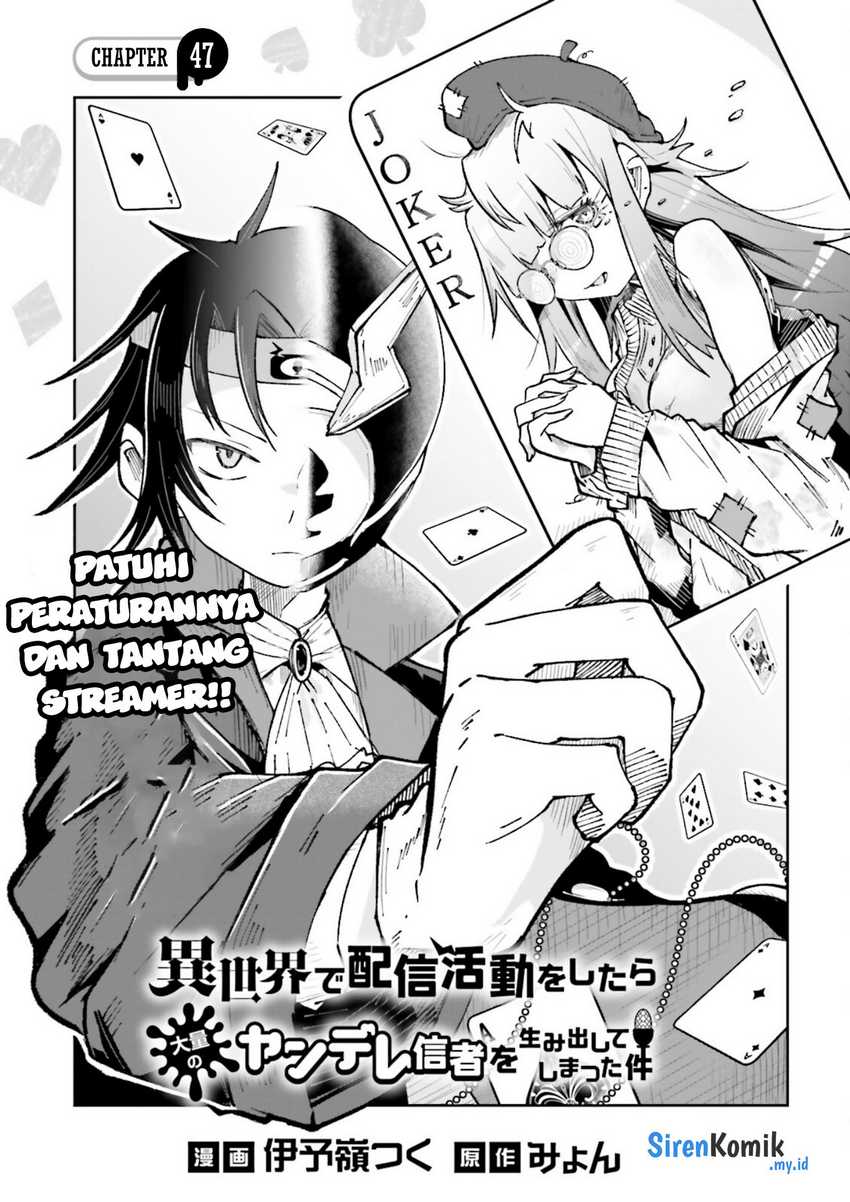 Manga Isekai de Haishin Katsudou wo Shitara Tairyou no Yandere Shinja wo Umidashite Shimatta Ken Chapter 47 gambar 2
