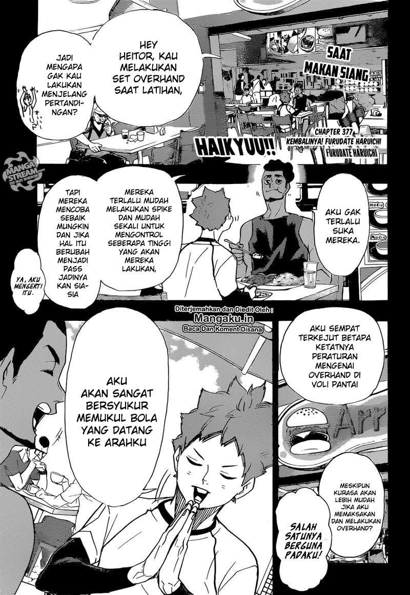 Manga Haikyuu!! Chapter 377 gambar 2