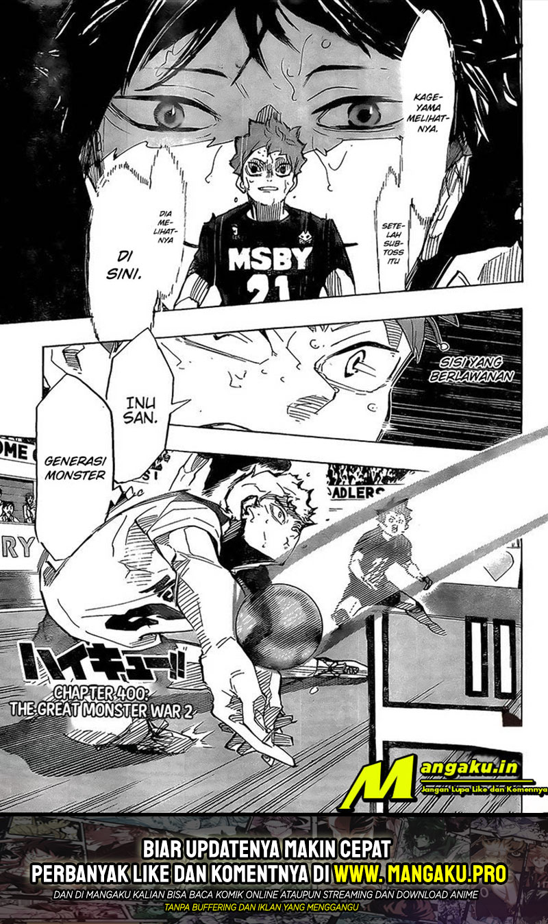 Manga Haikyuu!! Chapter 400 gambar 2
