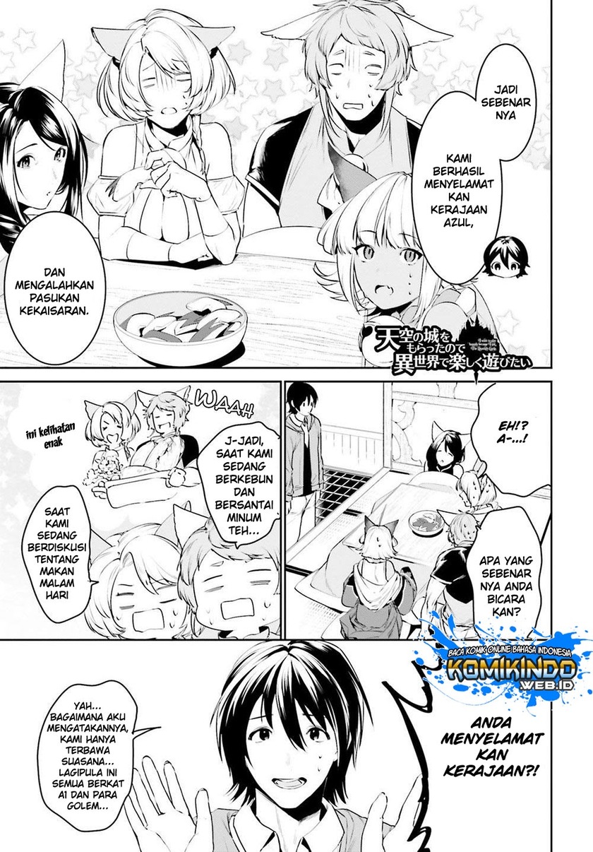 Manga Tenkuu no Shiro o Moratta no de Isekai de Tanoshiku Asobitai Chapter 10 gambar 2