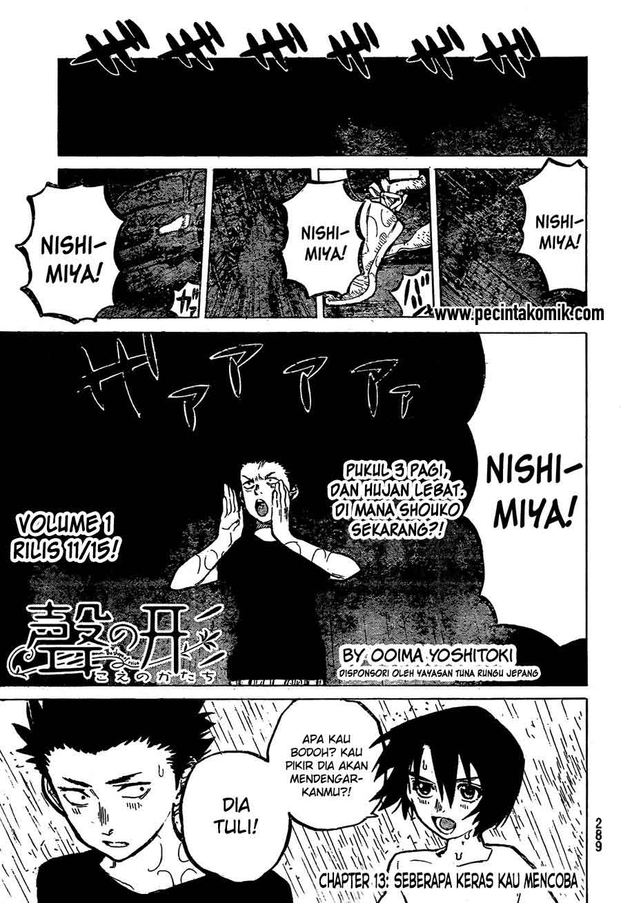 Manga Koe no Katachi Chapter 13 gambar 2