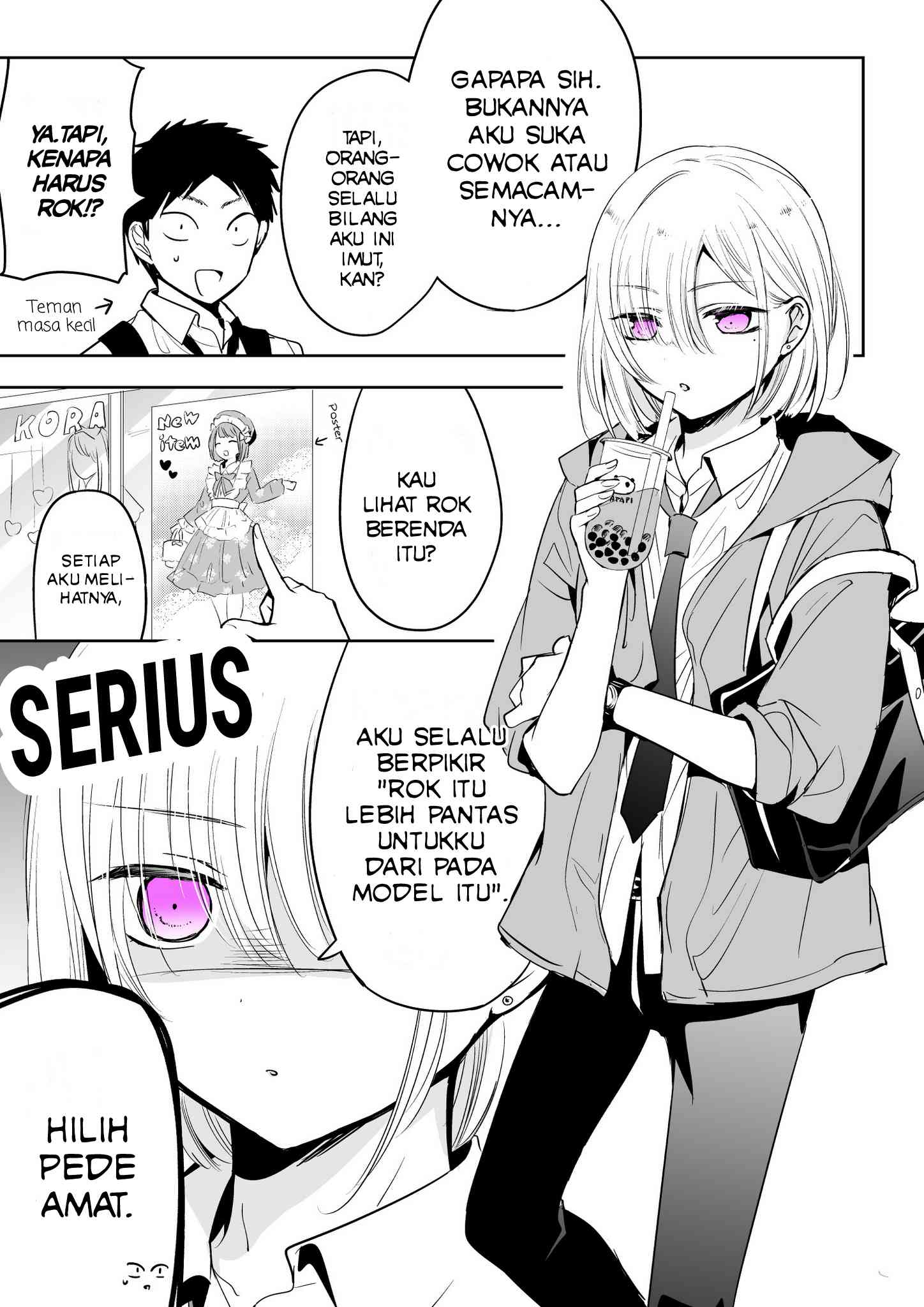 Manga Tomodachi ga Skirt haite mitai tte Itte kita Ken Chapter 01 gambar 2