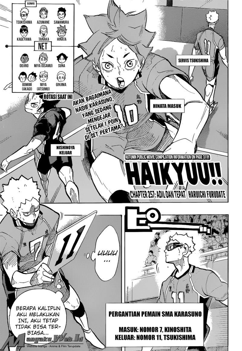 Manga Haikyuu!! Chapter 257 gambar 2