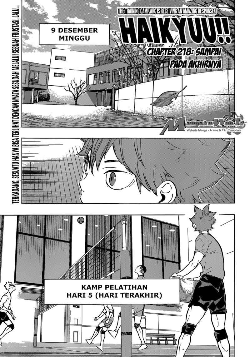 Manga Haikyuu!! Chapter 218 gambar 2