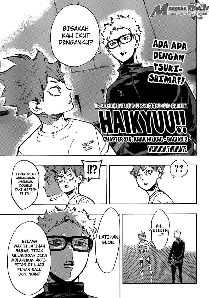 Manga Haikyuu!! Chapter 216 gambar 2