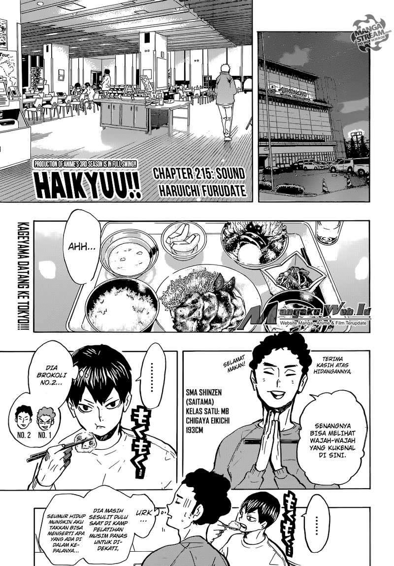 Manga Haikyuu!! Chapter 215 gambar 2